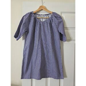 La Paloma Blue Striped Kids Dress 8-9Y